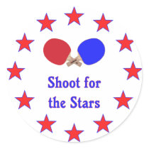 Shoot for the Stars Ping Pong Round Sticker