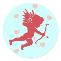 Shooting Cupid with Hearts Stickers by Jamene_Clothing Shooting Cupid with Hearts Stickers