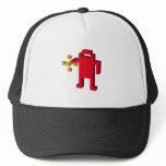 shooting robot trucker hat
