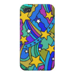 Shooting Star Hippie Pattern Case For iPhone 4
