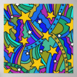 Shooting Star Hippie Pattern Print