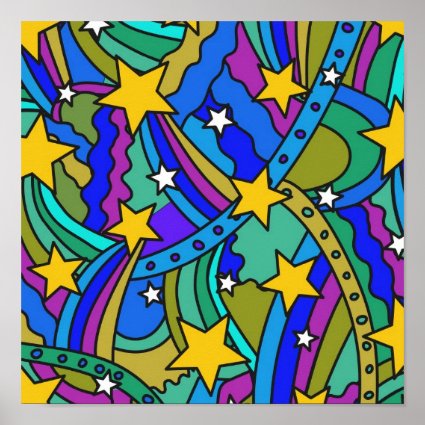 Shooting Star Hippie Pattern Print