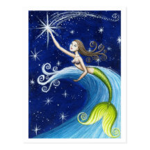 Shooting Star Mermaid Postcards