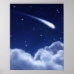 Shooting Star over Clouds Poster