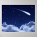 Shooting Star over Clouds Poster - Horizontal