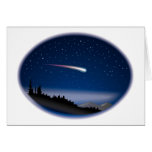 Shooting Star Over Night Landscape Greeting Card