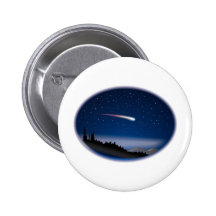 Shooting Star Over Night Landscape Pinback Button