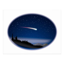 Shooting Star Over Night Landscape Post Cards