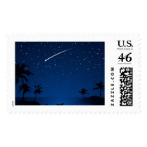 Shooting Star Over Palm Trees postage by White_Wedding Shooting Star Over Palm Trees postage