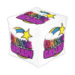 Shooting Star Rainbow Awesome Cat Lady Cube Pouf