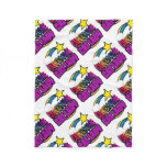 Shooting Star Rainbow Awesome Cat Lady Fleece Blanket