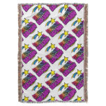 Shooting Star Rainbow Awesome Cat Lady Throw Blanket