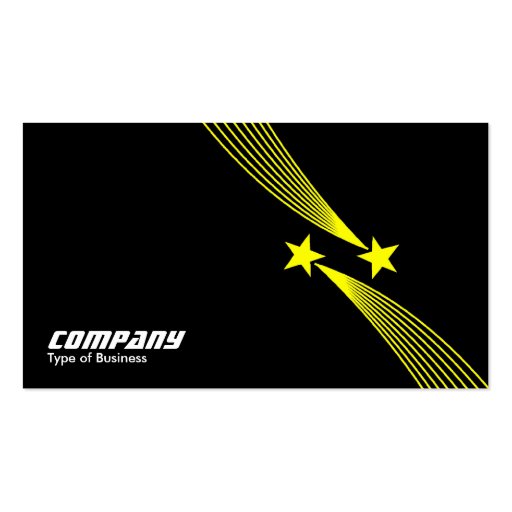 Shooting Stars v2 - Yellow on Black Business Card Template (front side)