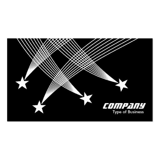 Shooting Stars - White on Black Business Cards (front side)