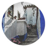 Shop and Steps in Obidos Portugal Party Plates
