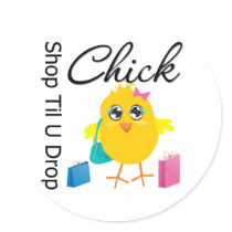 Shop Til U Drop Chick 2 stickers