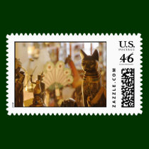 Shop Window with Cat Sculpture postage