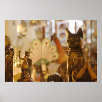 Shop Window with Cat Sculpture Print