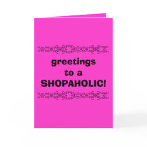 shopaholic greetings card