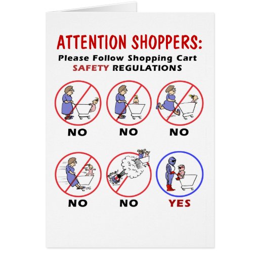 Shopping Cart Safety Regulations Happy Birthday Card Zazzle