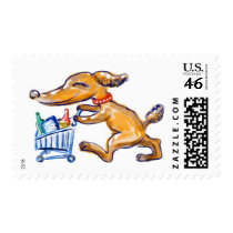 Shopping Dog Stamp