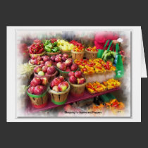 Shopping for apples and peppers cards