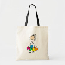 Shopping Girl Stick Figure Bag