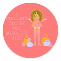 Shopping Girl Sticker