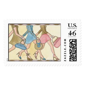 Shopping Girly Girl Divas stamp