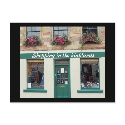 Shopping in the highlands postcard by ashroc
