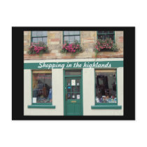 Shopping in the highlands postcard