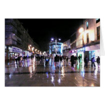 Shopping in the Rain Greeting Cards