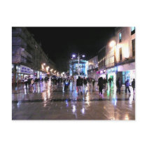 Shopping in the Rain Postcard