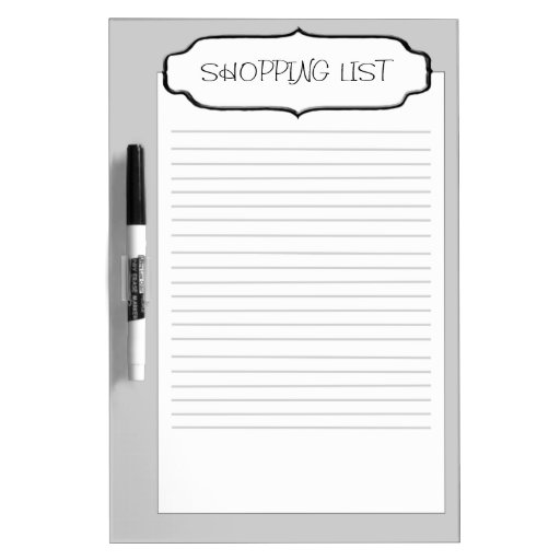 SHOPPING LISTDRY ERASE BOARDTEMPLATE Zazzle