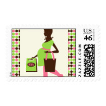 Shopping Pregnant Lady Stamp