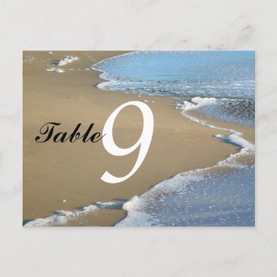 Shore waves Table Number Card Post Card