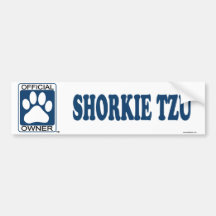 SHORKIE TZU_Blue Bumper Stickers
