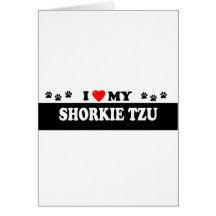 SHORKIE TZU GREETING CARD