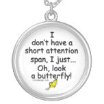 Short Attention Span Butterfly Necklace