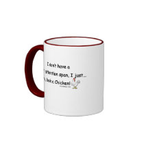 Short Attention Span Chicken mugs by ironydesign Short Attention Span Chicken mugs