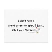 Short Attention Span Chicken postcards
