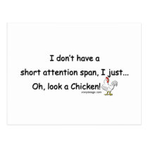 Short Attention Span Chicken postcards