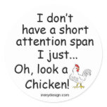 Short Attention Span Chicken Sticker