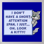 Short Attention Span Kitty Print