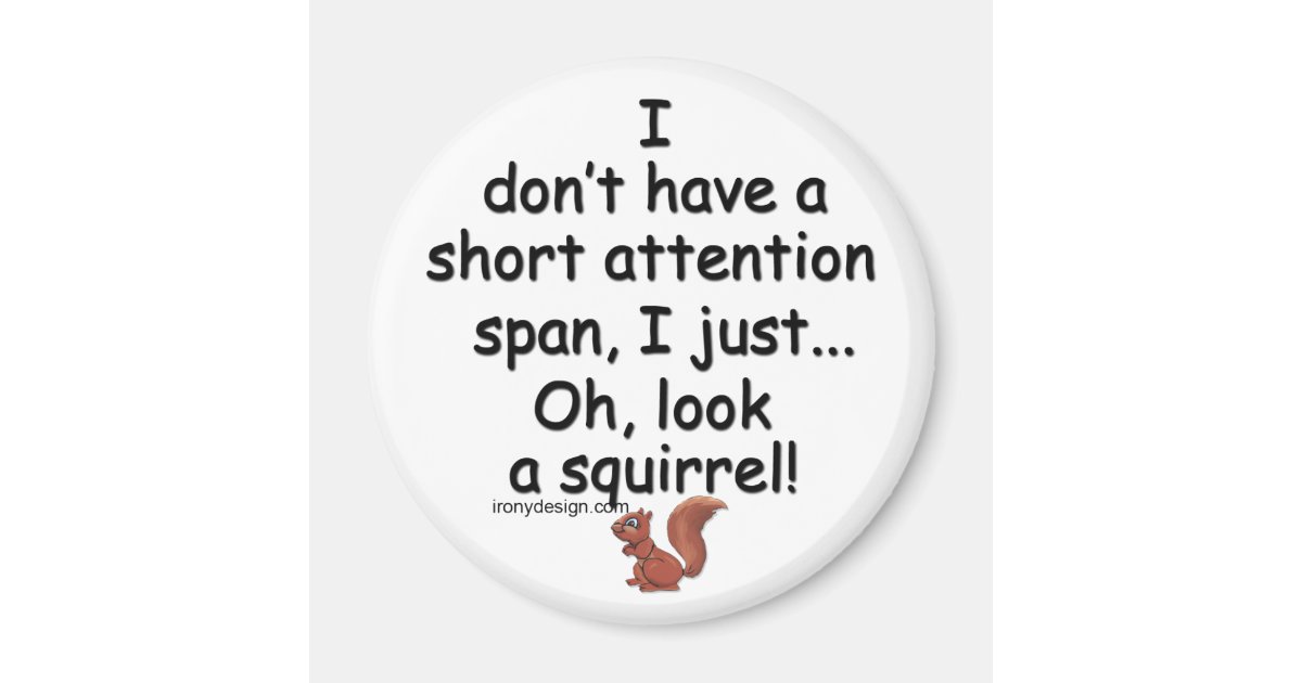 Short Attention Span Squirrel 2 Inch Round Zazzle