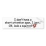 Short Attention Span Squirrel Bumper Sticker
