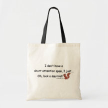 Short Attention Span Squirrel Canvas Bag