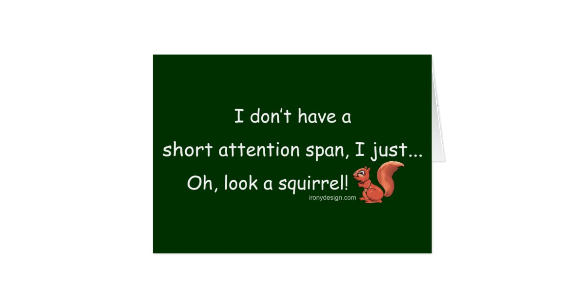 Short Attention Span Squirrel Card Zazzle