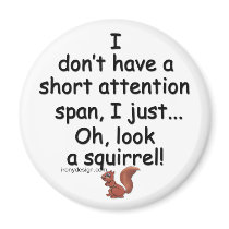 Short Attention Span Squirrel magnets