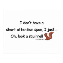 Short Attention Span Squirrel postcards